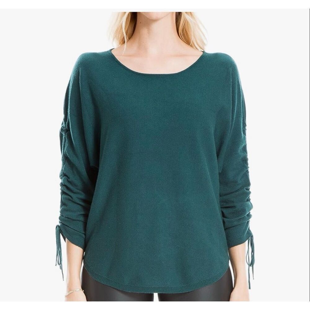 Max Studio Women's Dolman Sweater in evergreen color size S